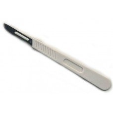 Скальпель с пластмассовой ручкой, G20 брюшистый малый стерильный