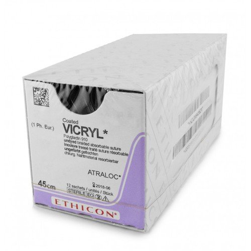 Викрил (Vicryl) 1, лигатура, 150см, фиолет., без иглы, производства Ethicon