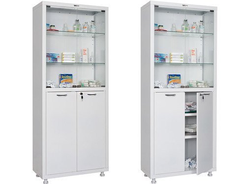 HILFE МД 2 1670/SG, верх — стекло, шкаф для медикаментов и инстр.