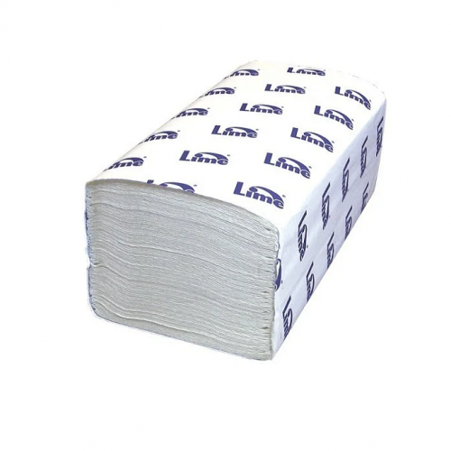 Бумажные полотенца (для диспенсера для полотенец) V  LIME 1-сл 22.5*22.5, шир 11.5 см, 250 шт, белые 210650