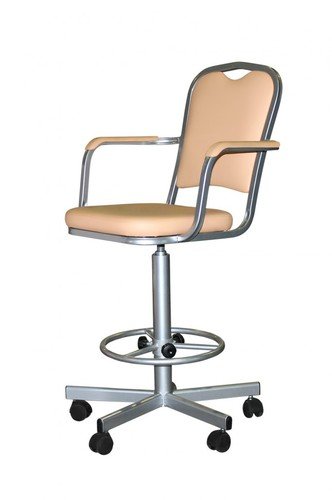 Кресло лабораторное КР02-1, опора для ног, колеса, спинка, подлокотники